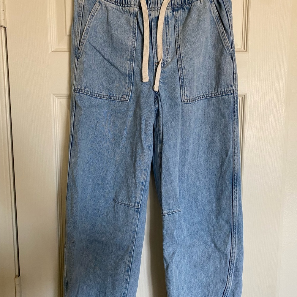 GAP Women’s drawstring barrel denim
